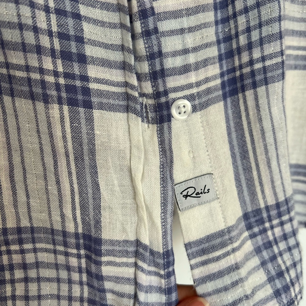 Rails Plaid Shimmer Button Down - image 2